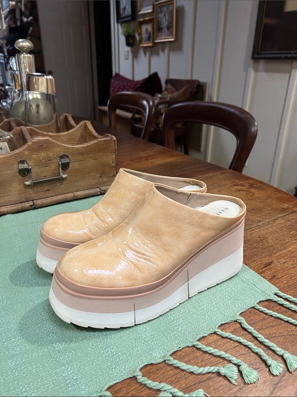 Naked Feet Coach Platforms in Beige